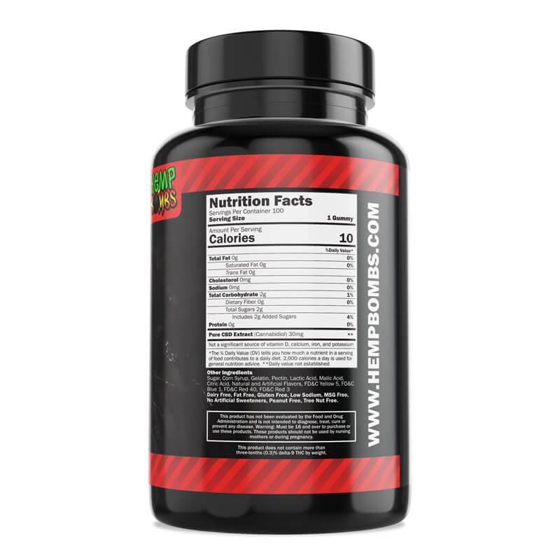 Hemp Bombs, High Potency CBD Gummies, Isolate THC-Free, 100ct, 3000mg CBD - Image 2