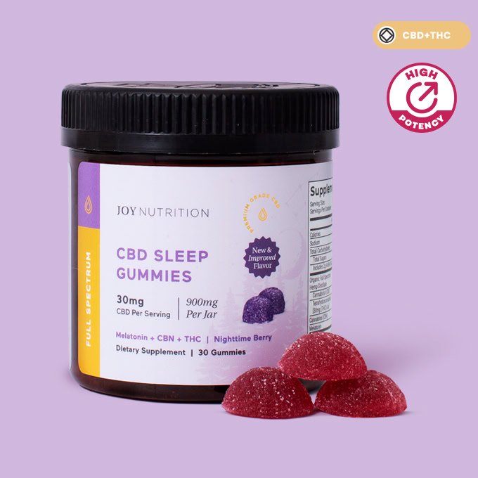 Joy Organics, CBD Sleep Gummies + CBN + THC, Nighttime Berry, Full Spectrum, 30ct, 30mg THC + 90mg CBN + 900mg CBD - Image 2
