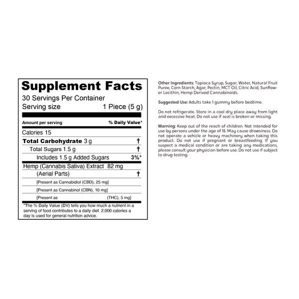 Koi CBD, Complete Full Spectrum CBD Gummies – Nighttime Rest, Black Cherry, 30ct, 300mg CBN + 150mg THC + 750mg CBD - Image 2