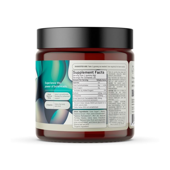 Medterra, Calm 25mg CBD+ Gummies, Strawberry Lemonade, Broad Spectrum THC-Free, 20ct, 500mg CBD - Image 2