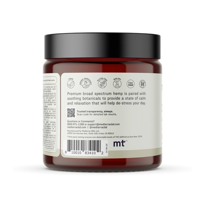 Medterra, Calm 25mg CBD+ Gummies, Strawberry Lemonade, Broad Spectrum THC-Free, 20ct, 500mg CBD - Image 3