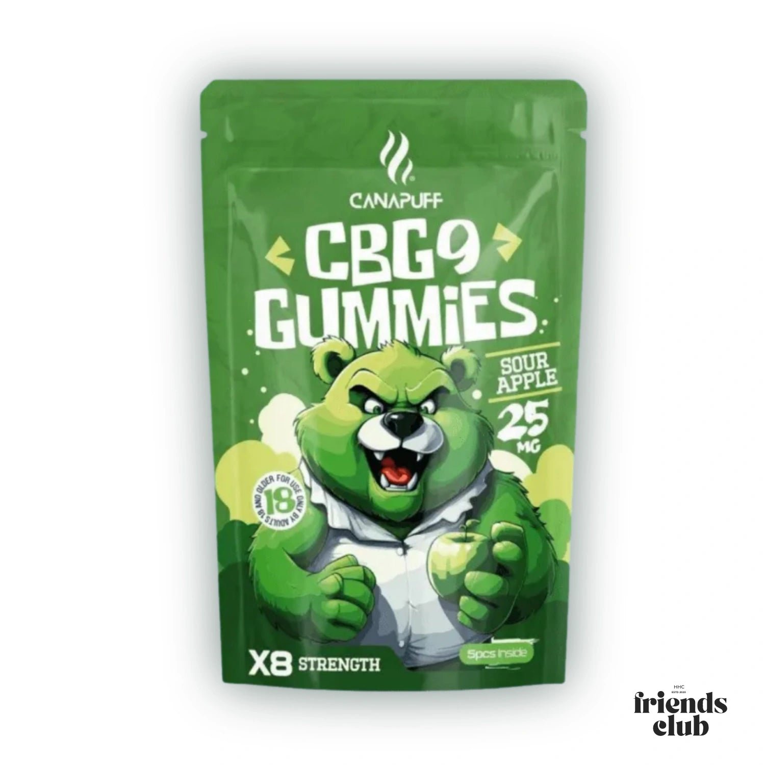 CBG9 Aroma Gummies Sour Apple 5Stück