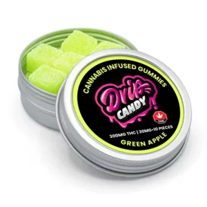 THC haltige Fruchtgummis mit grünem Apfelgeschmack 300mg DE